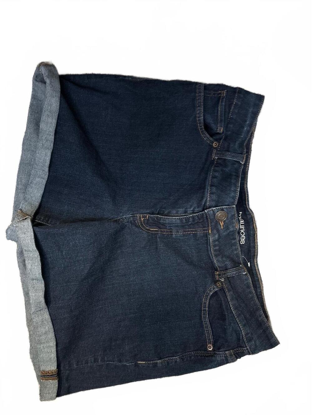 Maurices Dark Blue Denim Shorts Size 16W